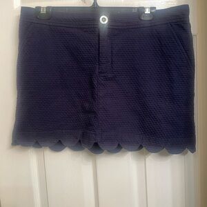 Lilly Pulitzer Navy Skort with Scalloped Hem